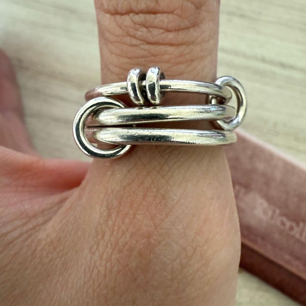 Sterling Silver Knot Link Ring Silver